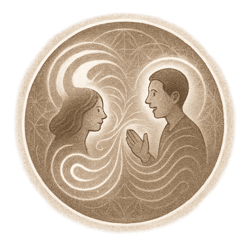 Sacred protective circle representing the safe container for vulnerable communication